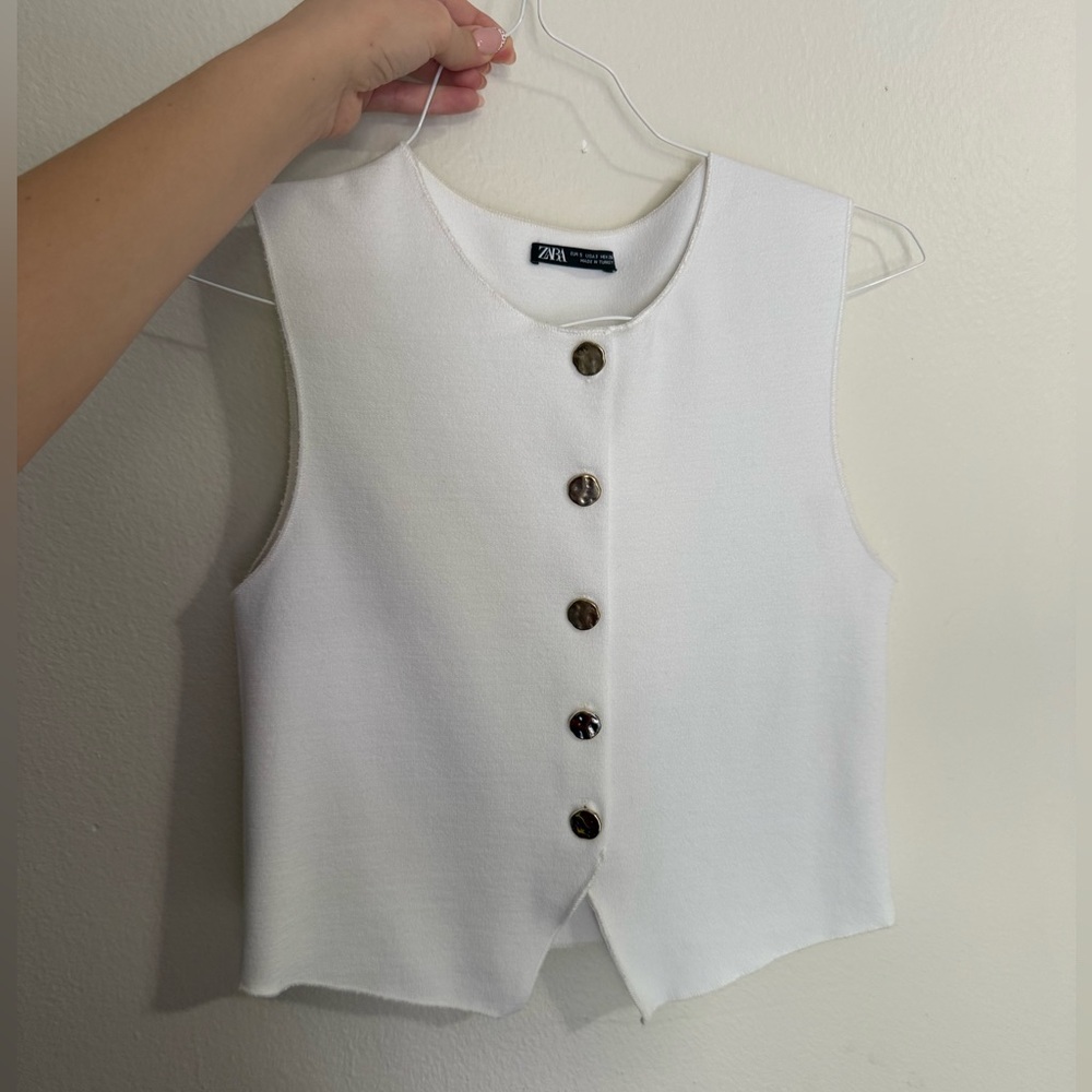 Zara button up crop top